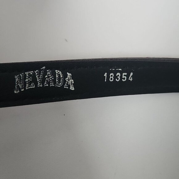 NEVADA | beaded leather belt brown red sz M - Picture 6 of 6